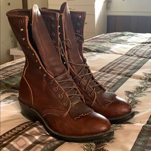 Double-H Women’s Leather Lacer Boots sz 9wide